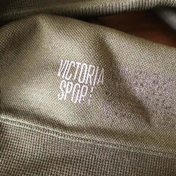 VS Victorias Secret Strappy Sport Bra Olive Green / Black - Picture 9 of 10